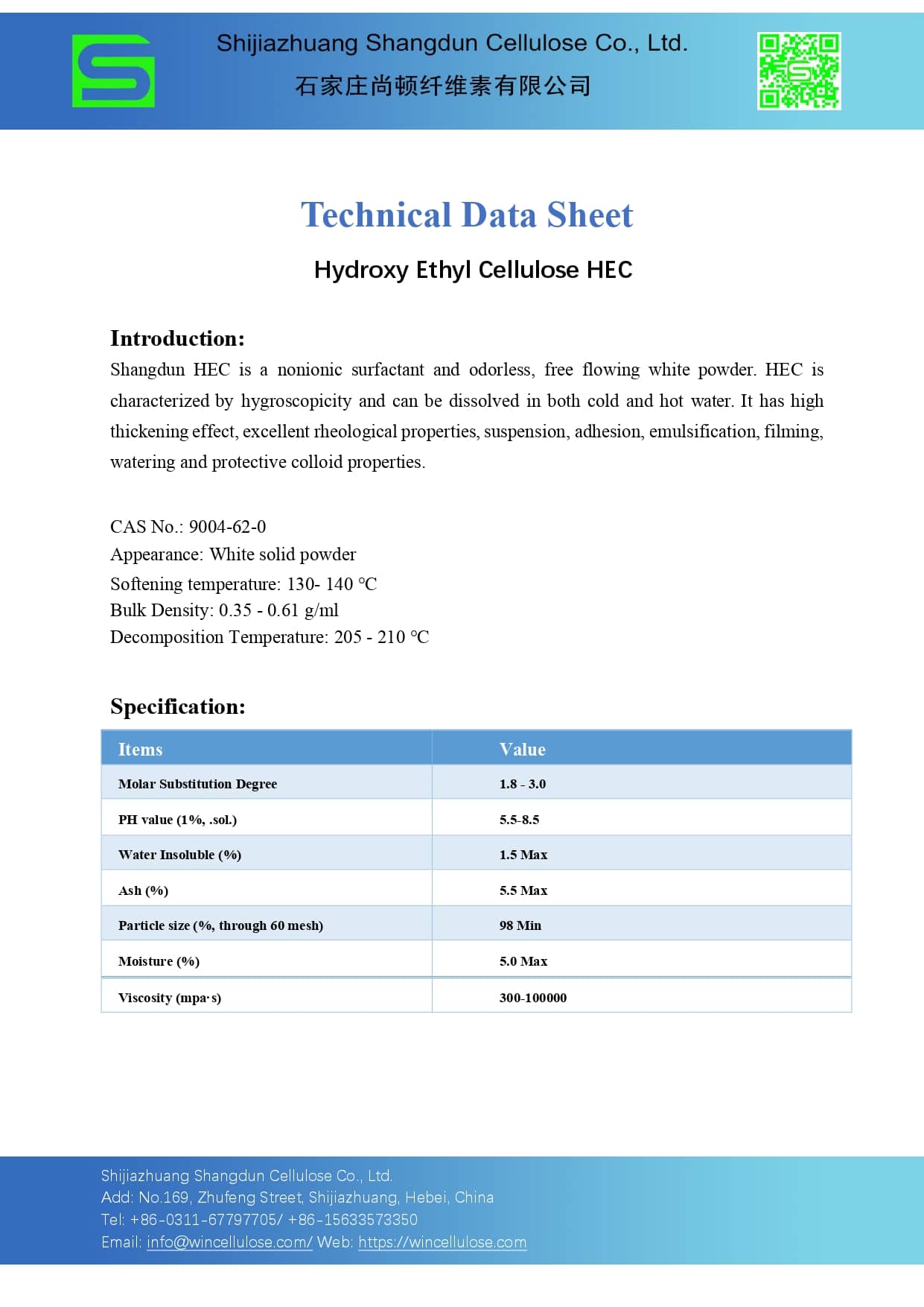 HEC TDS - Shangdun Cellulose